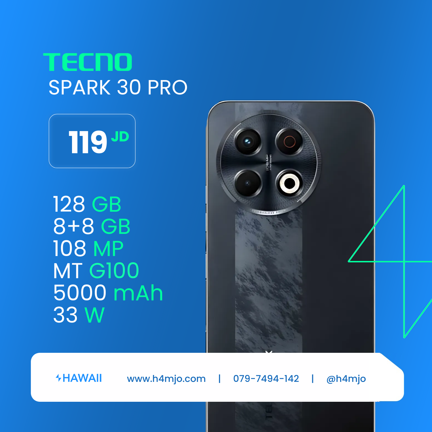 TECNO SPARK 30 PRO 8+8GB 128GB